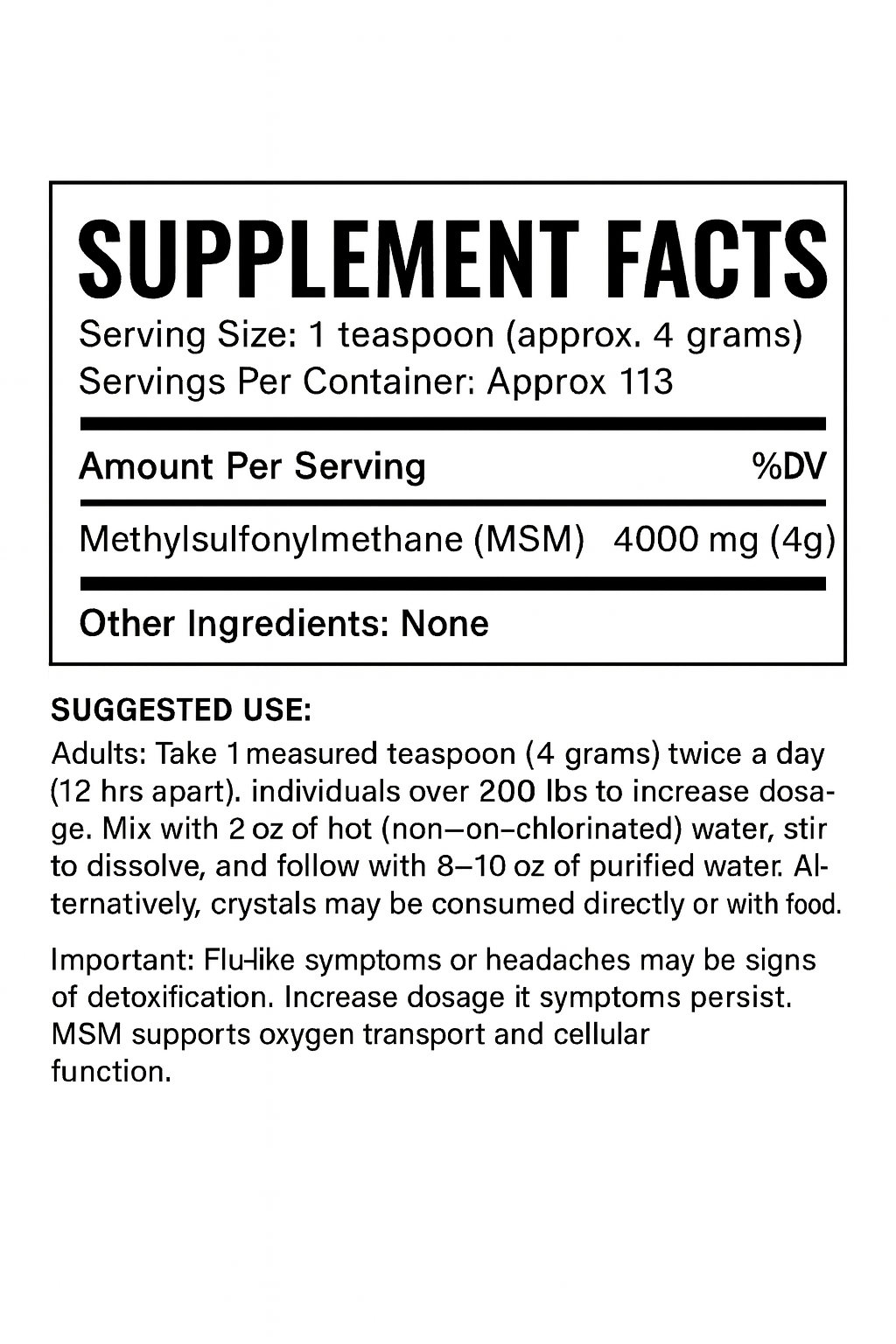 Reset Your Body in 14 Days with 99.9% Pure MSM Crystals